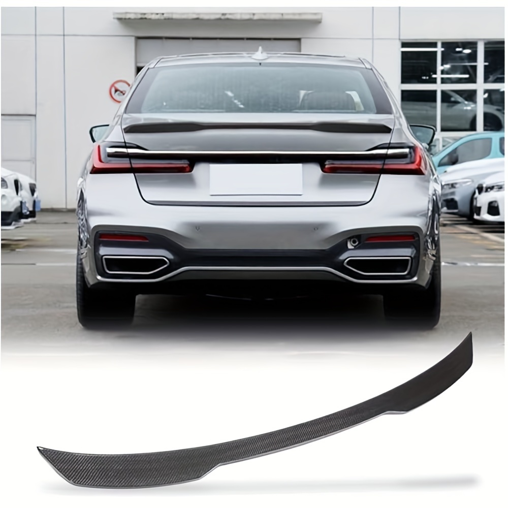 Photo 1 of IKON MOTORSPORTS, Rear Trunk Spoiler Compatible with 2020-2024 Tesla Model Y, Rear Trunk Lip Spoiler Wing Added on Bodykit Replacement IKON Style ABS Plastic Carbon Fiber Print, 2021