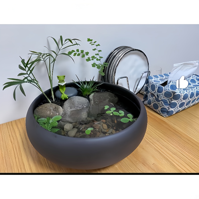 Keramik-Blumentopf Mit Füßen 14 Cm – Glasierter Übertopf Für Sukkulenten & Zimmerpflanzen