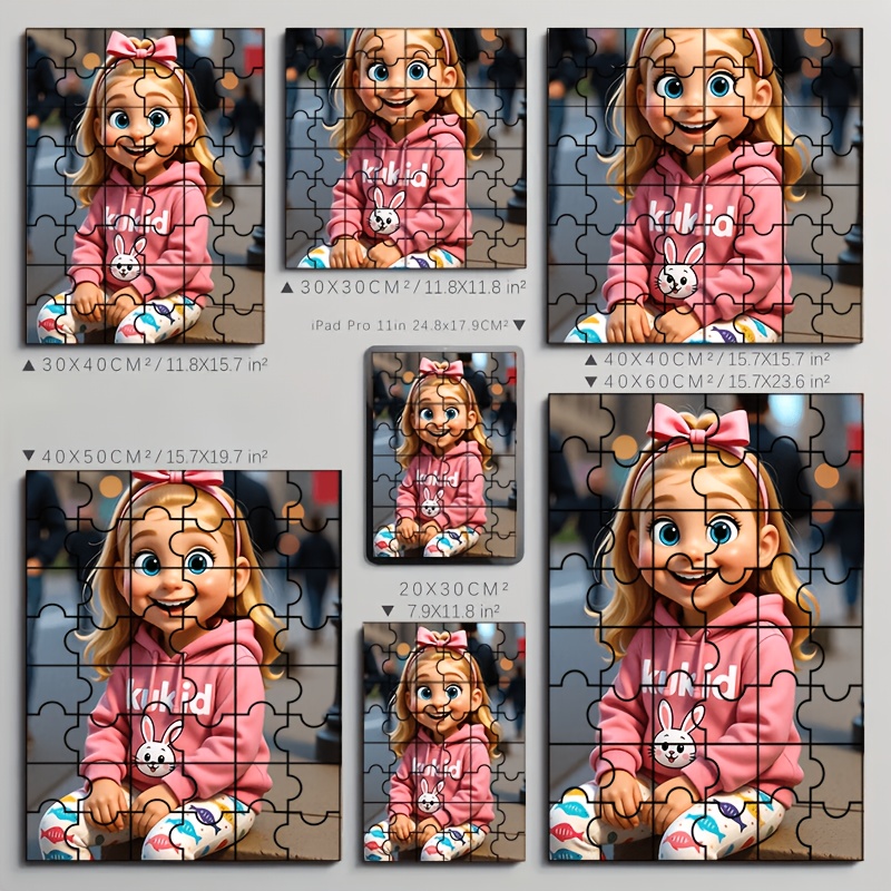 TEMU Cadeau du An, Personnalisation pour la Saint-Valentin ! Puzzle d'art portrait photo personnalisé - Couple, Mariage, Famille - Impression dessin