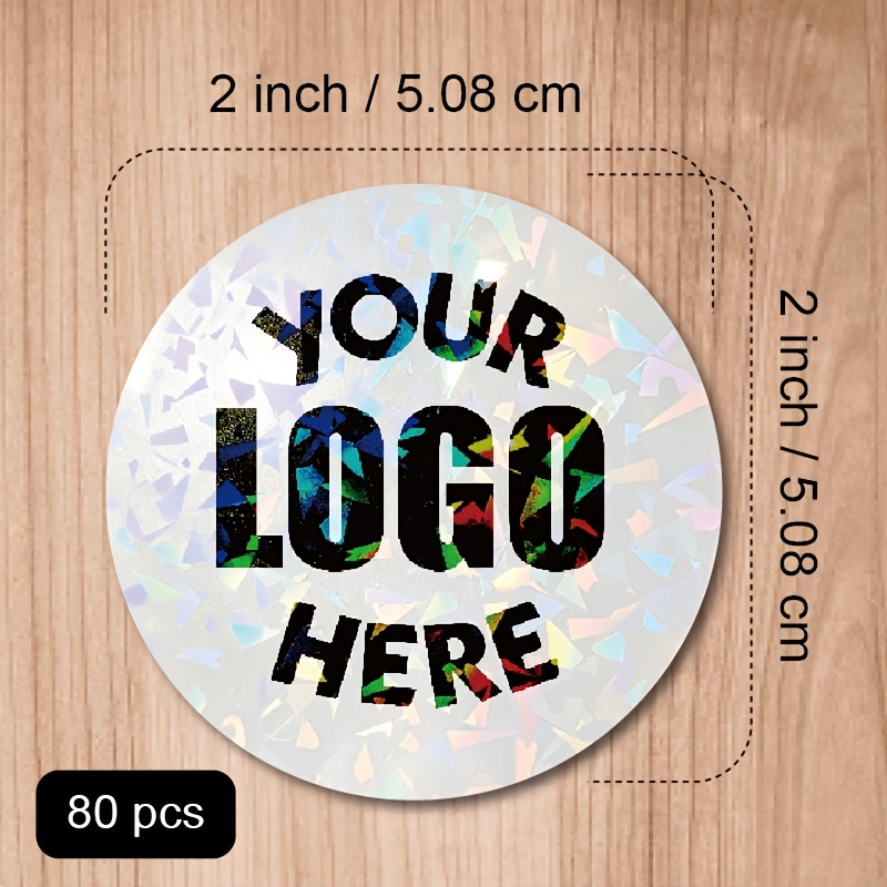 TEMU Personalized Custom Stickers, White Stickers With Holographic Lamination Customizable Stickers Printable Text/logo/picture, Tear-resistant And