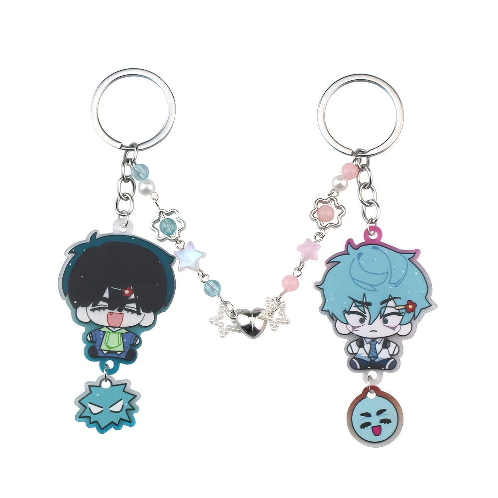 TEMU Portachiavi 2D piatto in acrilico con personaggio dei animati, merchandising anime e , regalo per le feste, elegante e versatile