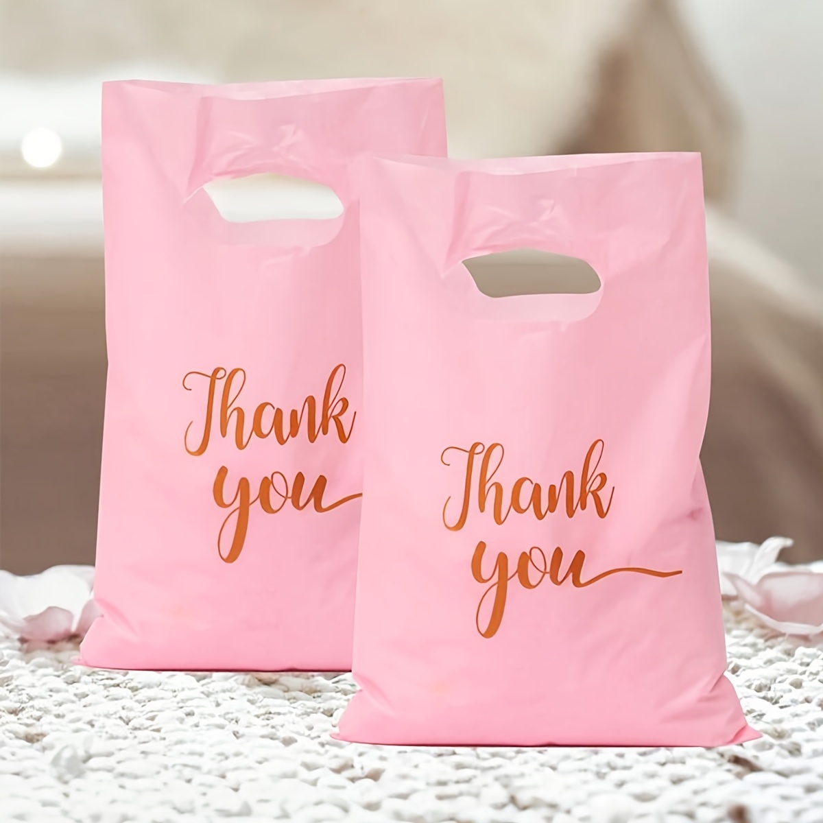 

24pcs, Pink Thank You Pattern Gift Packaging Bags, Modern Gift Bags For Parties, Shopping Bags For Gift Bags, Shopping Bags, Retailer Bags, Goods Bags