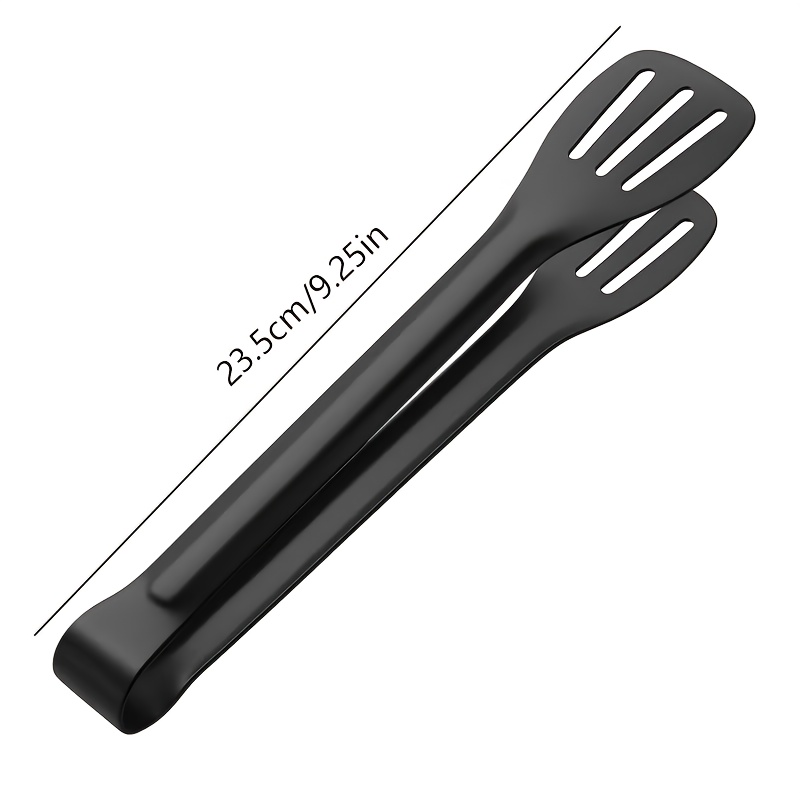 TEMU Black Stainless Steel Tongs, Buffet Tongs, Party Barbecue Tongs, Dishwasher Safe, Suitable For Cooking Steak, Bread, And Cake, An For Home