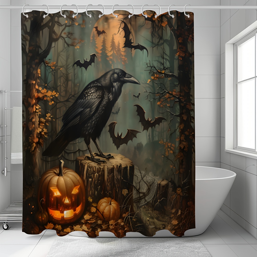 

Halloween Shower Curtain - , Polyester 12 Included, For Bathroom Decor