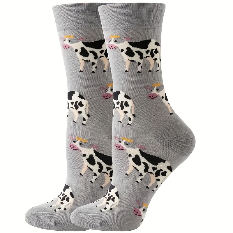 5-Pair Cute Animal Ankle Socks - Cotton Blend For Women & Teens