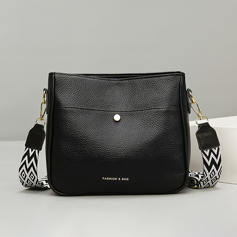 Borsa a mano nera con tracolla removibile 100% Vera Pelle NEW BAG 304 da donna