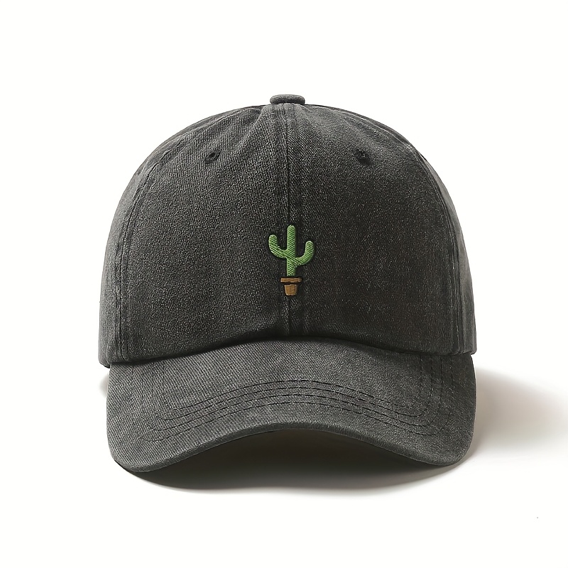 TEMU Adjustable Snapback Cactus Embroidered Baseball Cap - Lightweight Unisex Hat For , Multiple Colors, Perfect Gift For Couples & Family,