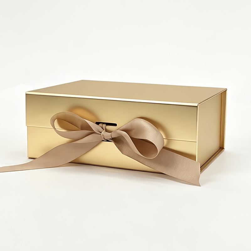 TEMU Gift For Her/him 1pc Luxurious Magnetic Gift Box Suitable For Birthdays, Weddings, Anniversaries - Magnetic Lid Closure With Ribbon Bow, Elegant