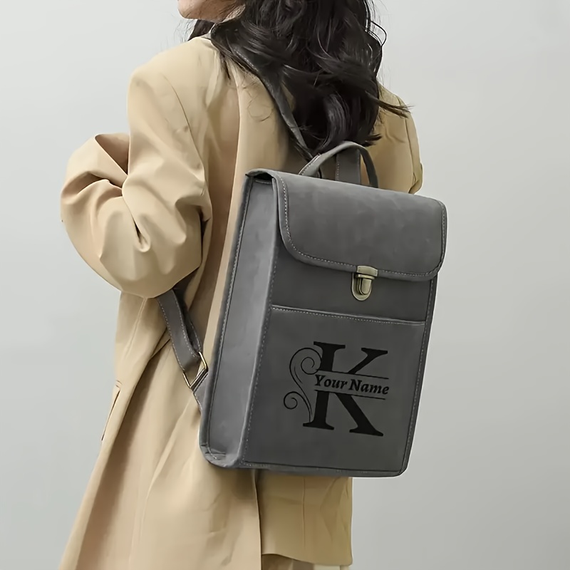 custom engraved womens leather laptop backpack Temu