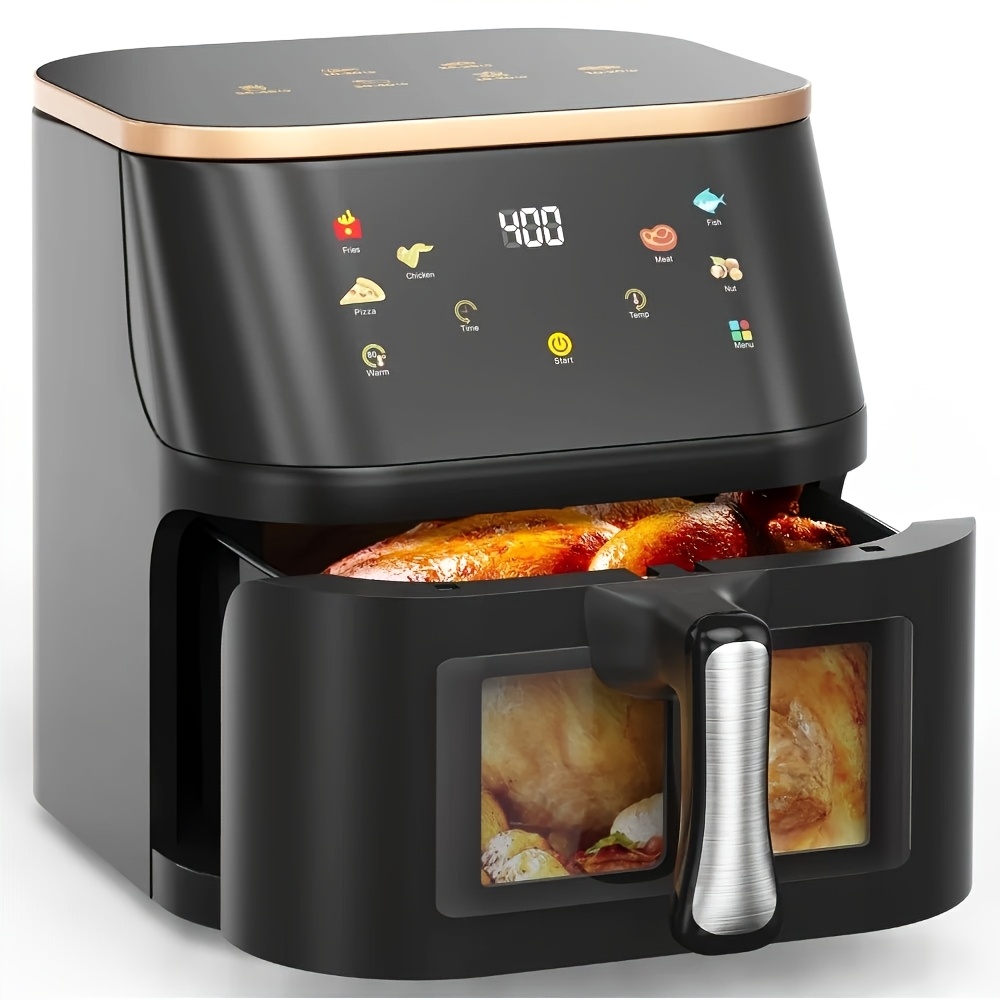 Friteuse À Air Avec Pot Intérieur Transparent, Commandes Conviviales, 6 Fonctions De Cuisson Polyval