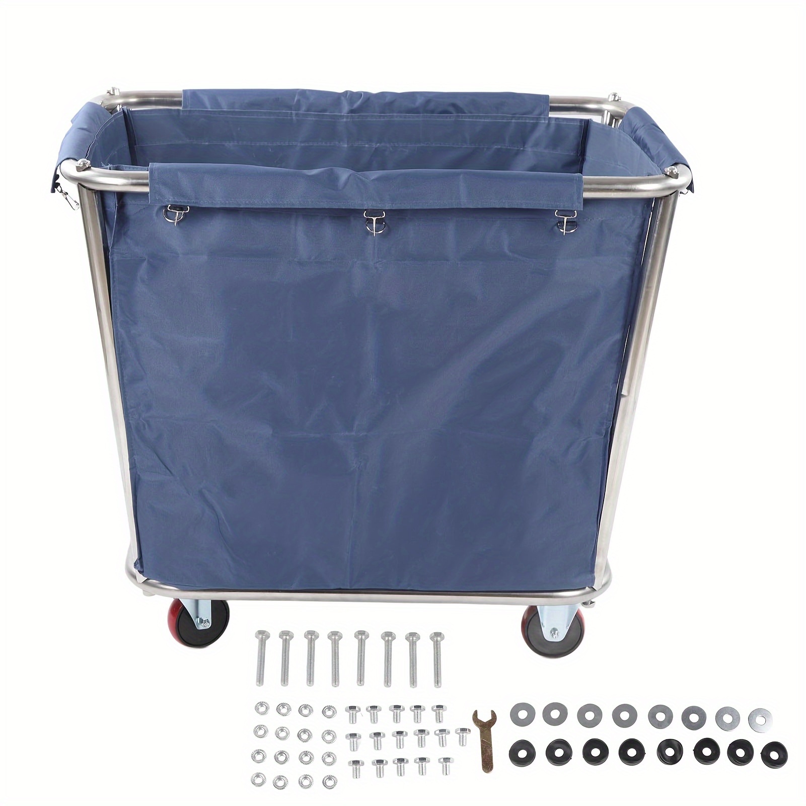

Laundry Cart With Wheels 350l Large Rolling Laundry Cart For Commercial/home, Rolling Laundry Basket With Steel Frame And Waterproof Lining