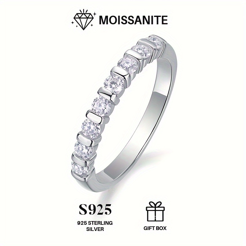 

1 Carat Moissanite Ring, 925 Sterling Silver & Plated, For Men And Women, Wedding Ring, Perfect Unisex Gift For Everyday & Milestones