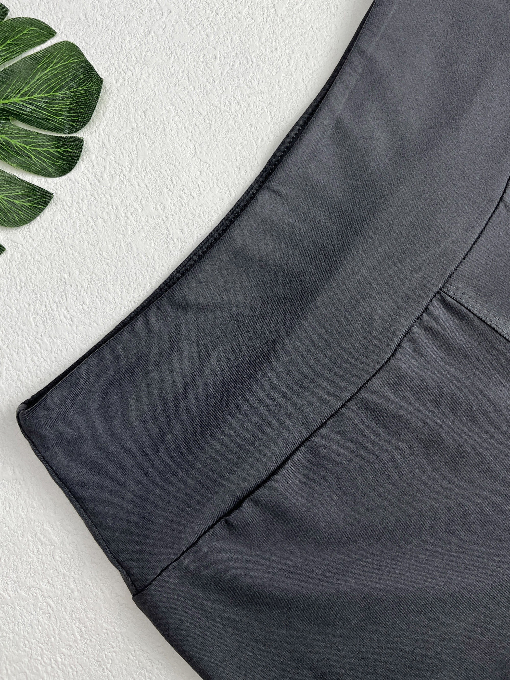 1pc K663plus Women'S Plus Size High Waist Tummy Control Leggings, Stretchy Polyester Knit Solid Color Long Pants for Casual Outdoor Wear