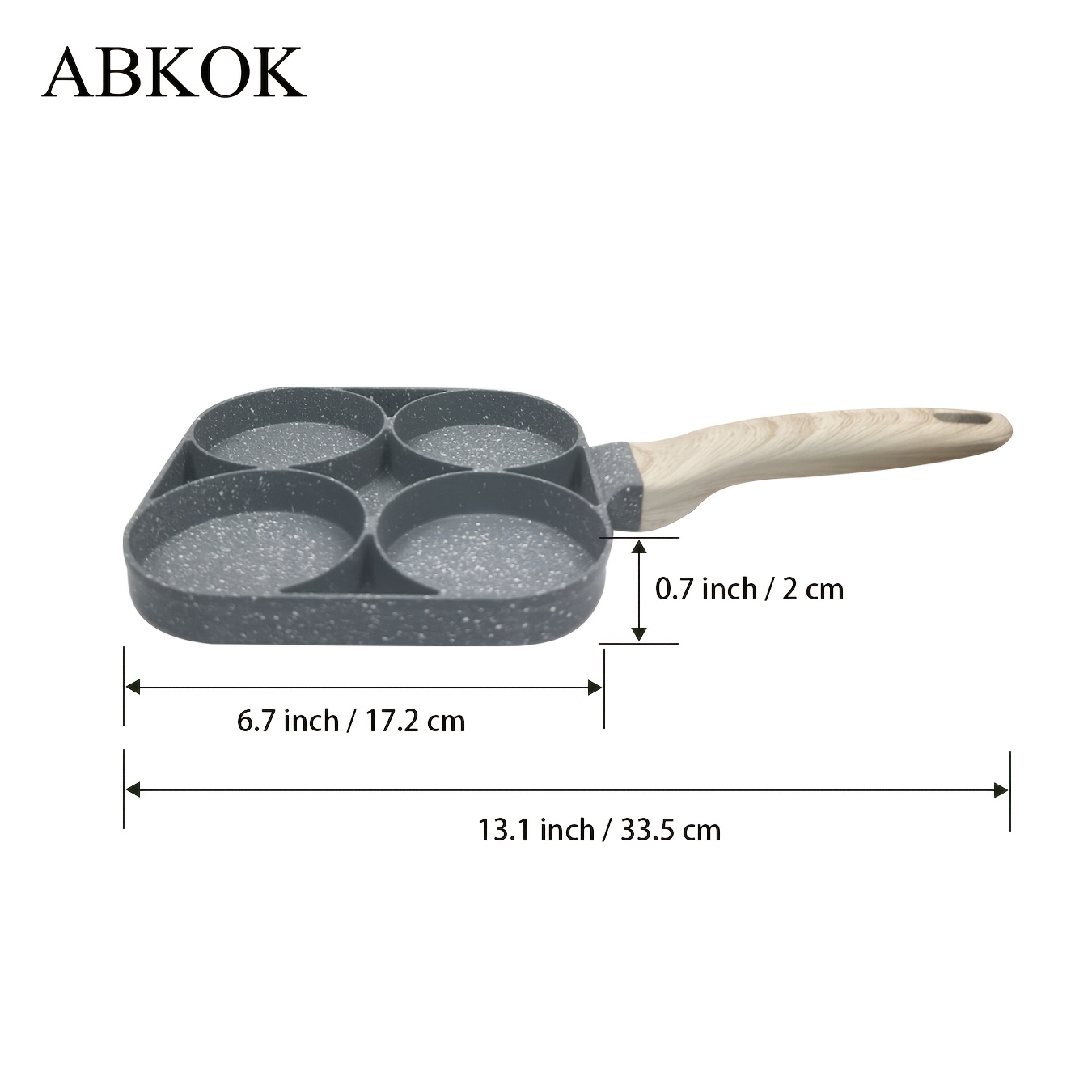 1pc Egg Wooden Handle Breakfast Cooking Pan Four-hole Perfect For Breakfast Cooking Eggs, Etc Suitable For All Stoves