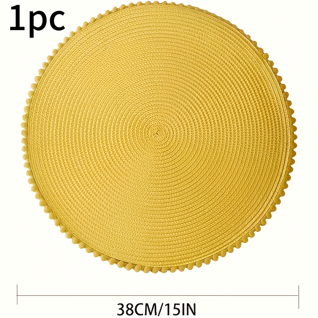 1/4/6/8pcs Pp Round Placemats Easy Decor Table Mat Perfect For Dining Table, Bowls, Plates, Coffee Cups, Water Glasses, Easy To Clean, Holiday Gatherings, Birthday Parties, Home Decor, Room Decoration