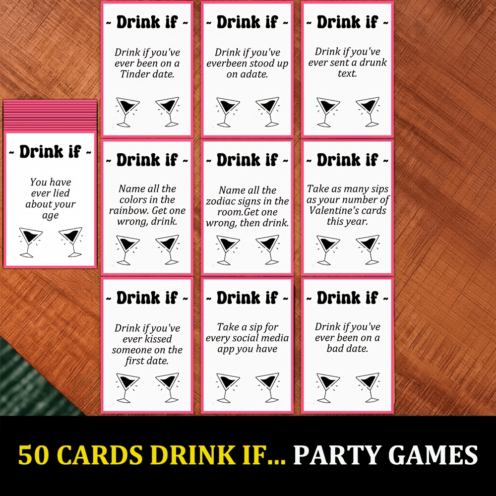 Image of 50pcs, Fun Singles Party Drinking Games - Boys Girls Cheer Night, Party, Weekend Party, Funny Card And Bride Party Dirty Game, Bar Party, Home Party, Holiday Party, Party Decorations And Supplies