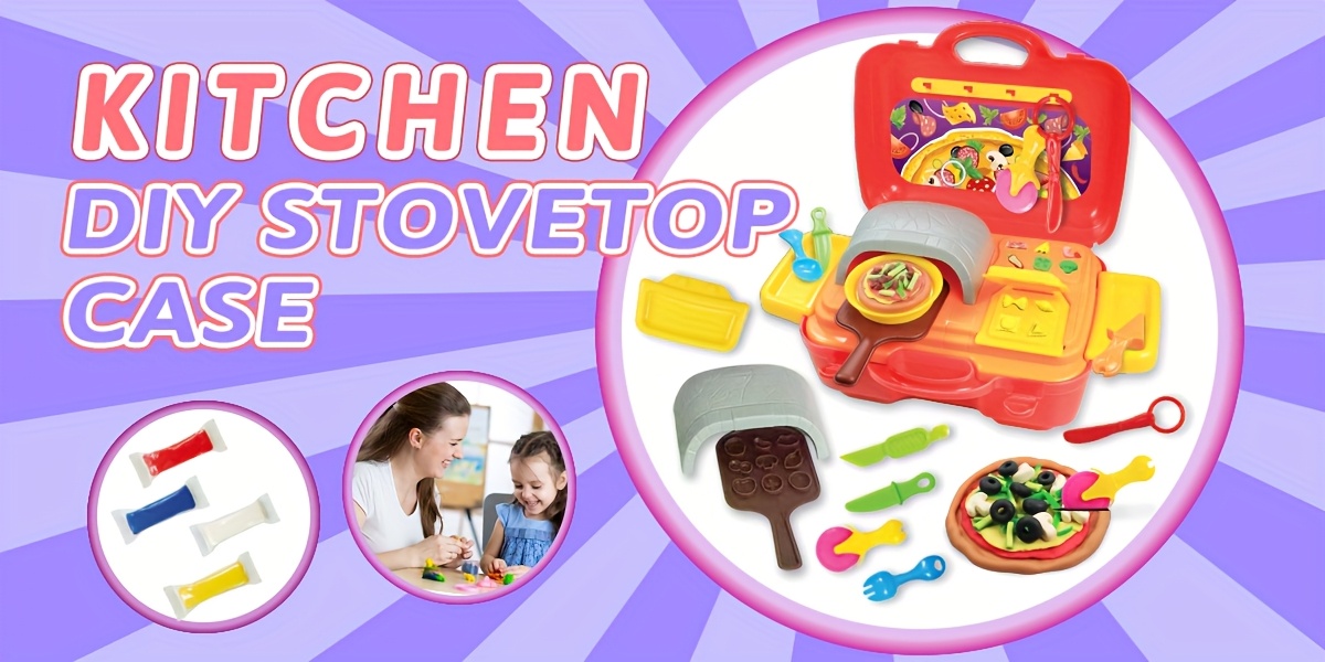 pizza making clay themed play dough kit molds Temu