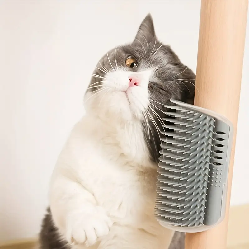 1 self groomer brush wall mounted washable removable plastic massage comb corner scratcher with ideal for short long hair cats details 2