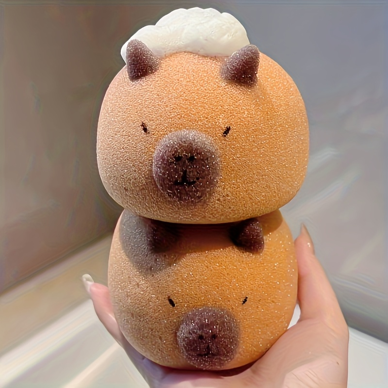 Capybara-Shaped Bath Sponge, Soft High-Density Nano Sponge
