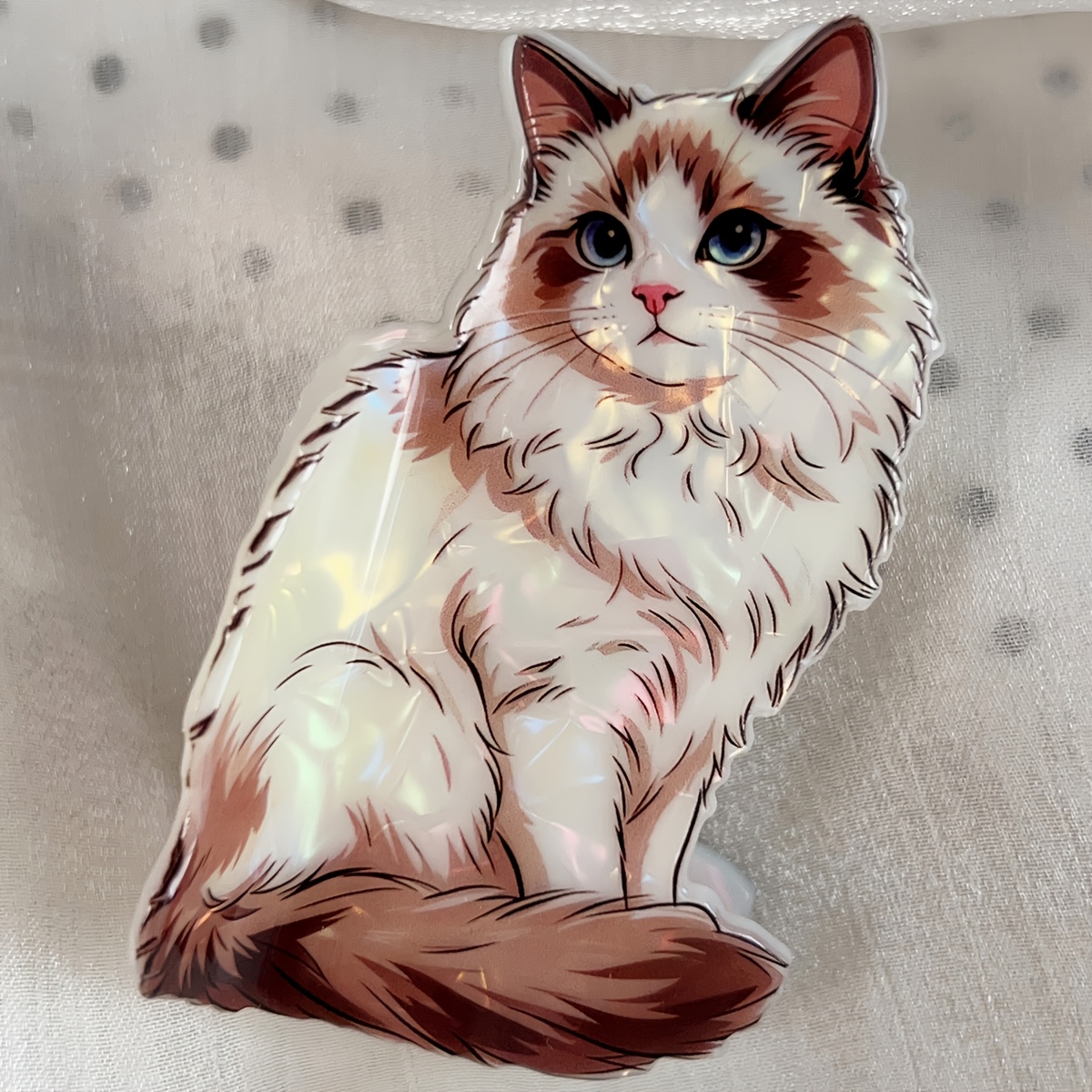 TEMU Pince à cheveux en acrylique Chat en peluche de dessin , jolie épingle à cheveux animal, accessoire de fixation de pour la nuque des femmes