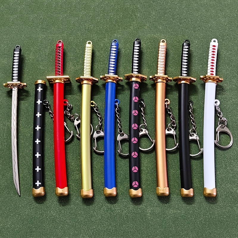 

8pcs Mini Sword Keychain Set, 6.1-inch Metal Model Keychain, Abs Scabbard Weapon Keychain Pendant, Keychain Charm For And Collectors