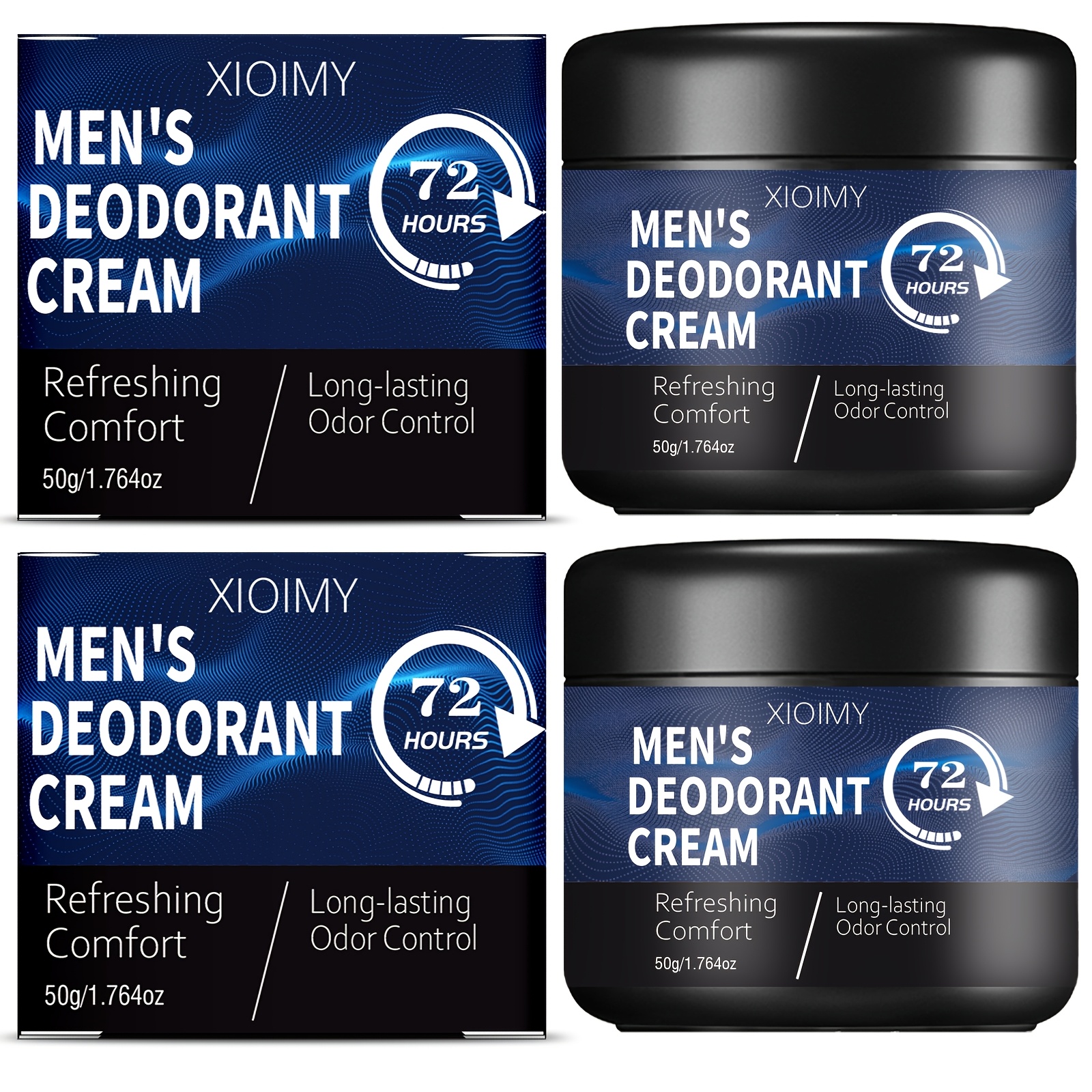 Image of 2pcs [72h Pure Vegetable Deodorant] 72 Hour Protection Aluminum Free Pure Vegetable Men's Deodorant Lotion, And Underarm , Rich In Tea Trees And Peppermint, Lasting 72 Hours Deodorization
