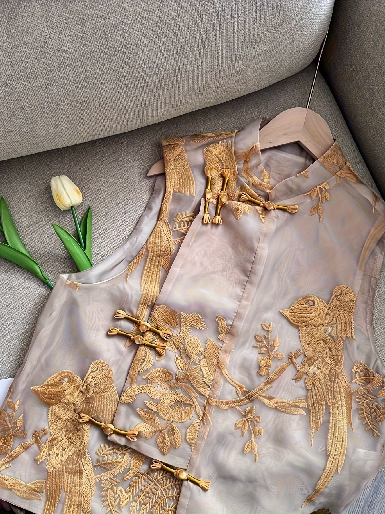 new chinese style frog button high end embroidery vest - Temu Kuwait