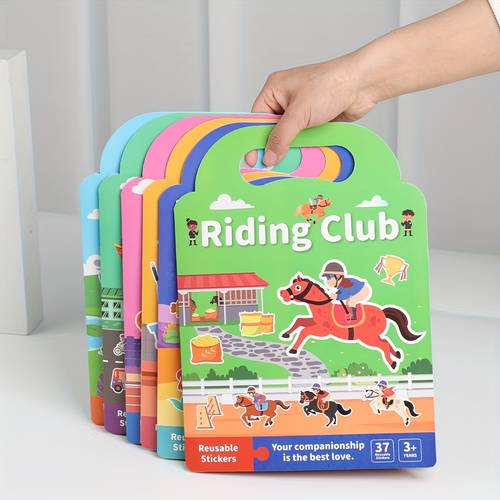 bubble sticker books for double sided design with animals riding club educational cognitive learning activity ages 3 diverse topics stickers