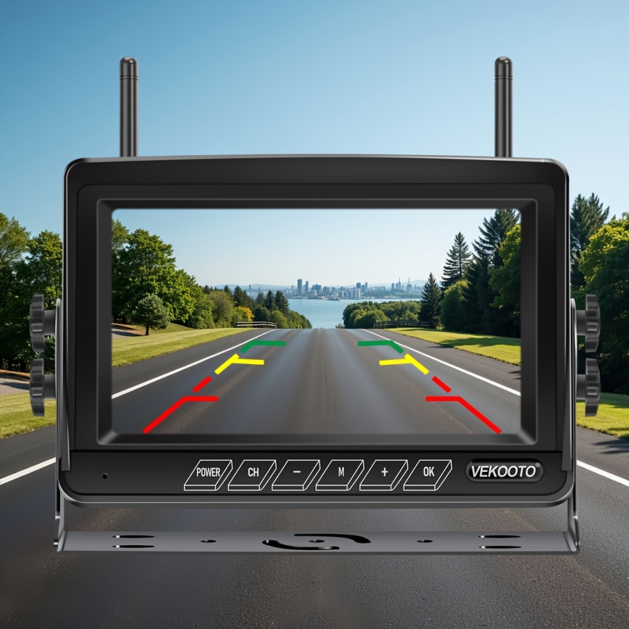   wf8 7 monitor with 1 2cam 1080p 7   monitor and rv backup camera wireless bsd system pre wired for   system recording   rear view camera clear night vision for trailer   truck Product details 9