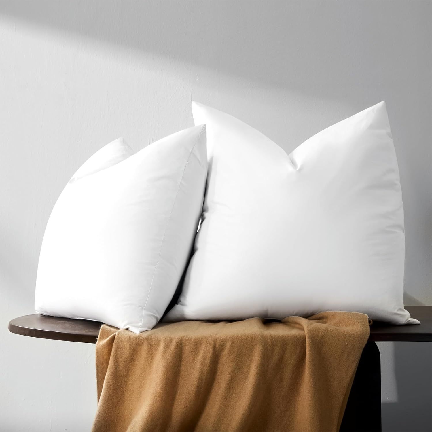 TEMU Pillow Core 2-pack, 100% Cotton, Filled With High-quality Down, European Square Pillow Core, Suitable For Beds, Sofas, And Offices