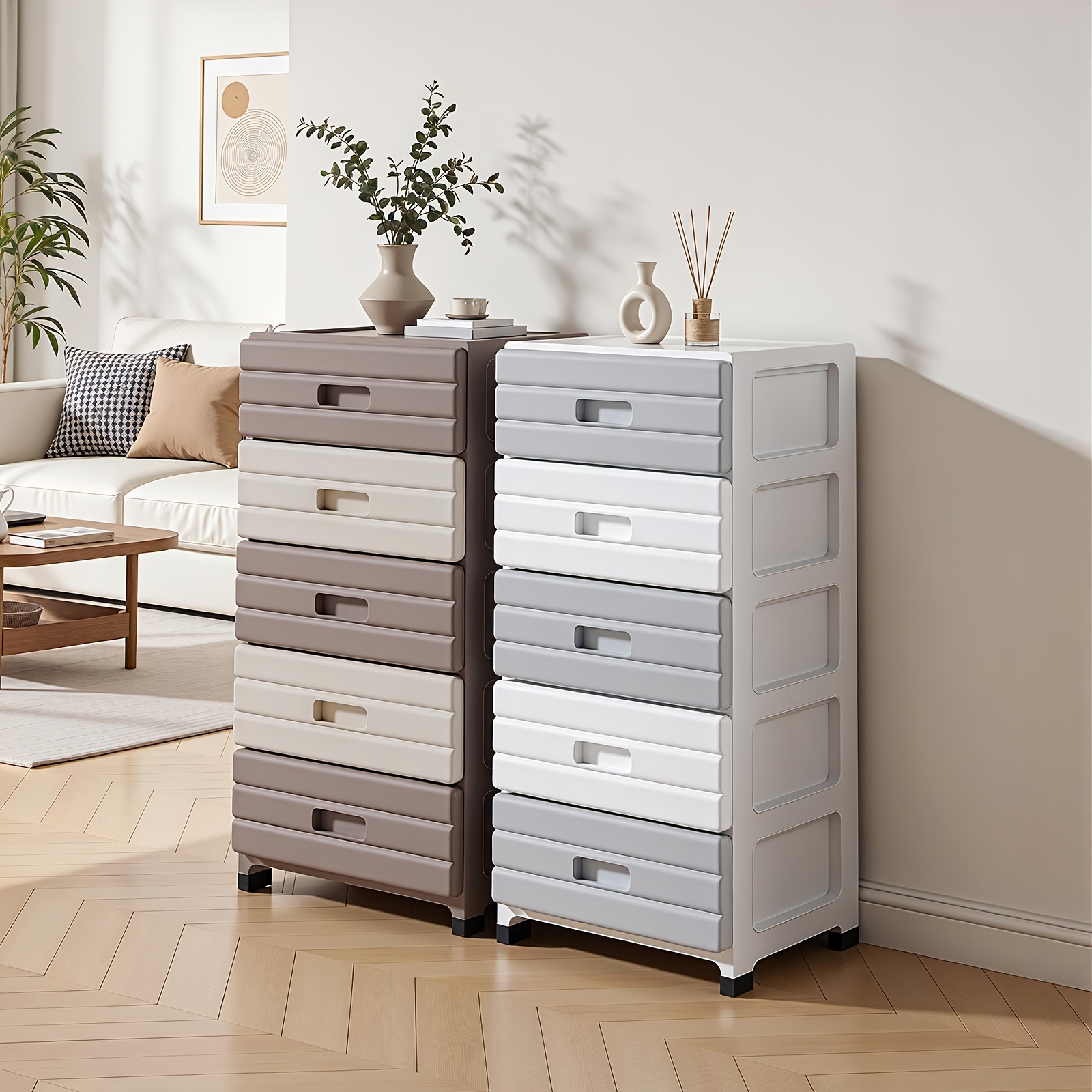 Stackable Multi-Drawer Organizer, 4/5/6-Tier Rolling Storage Cart