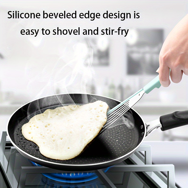 

1pc Anti-scald Silicone Spatula Cookware Stainless Steel Frying Fish Spatula Spatula Frying Spatula Frying Steak Spatula