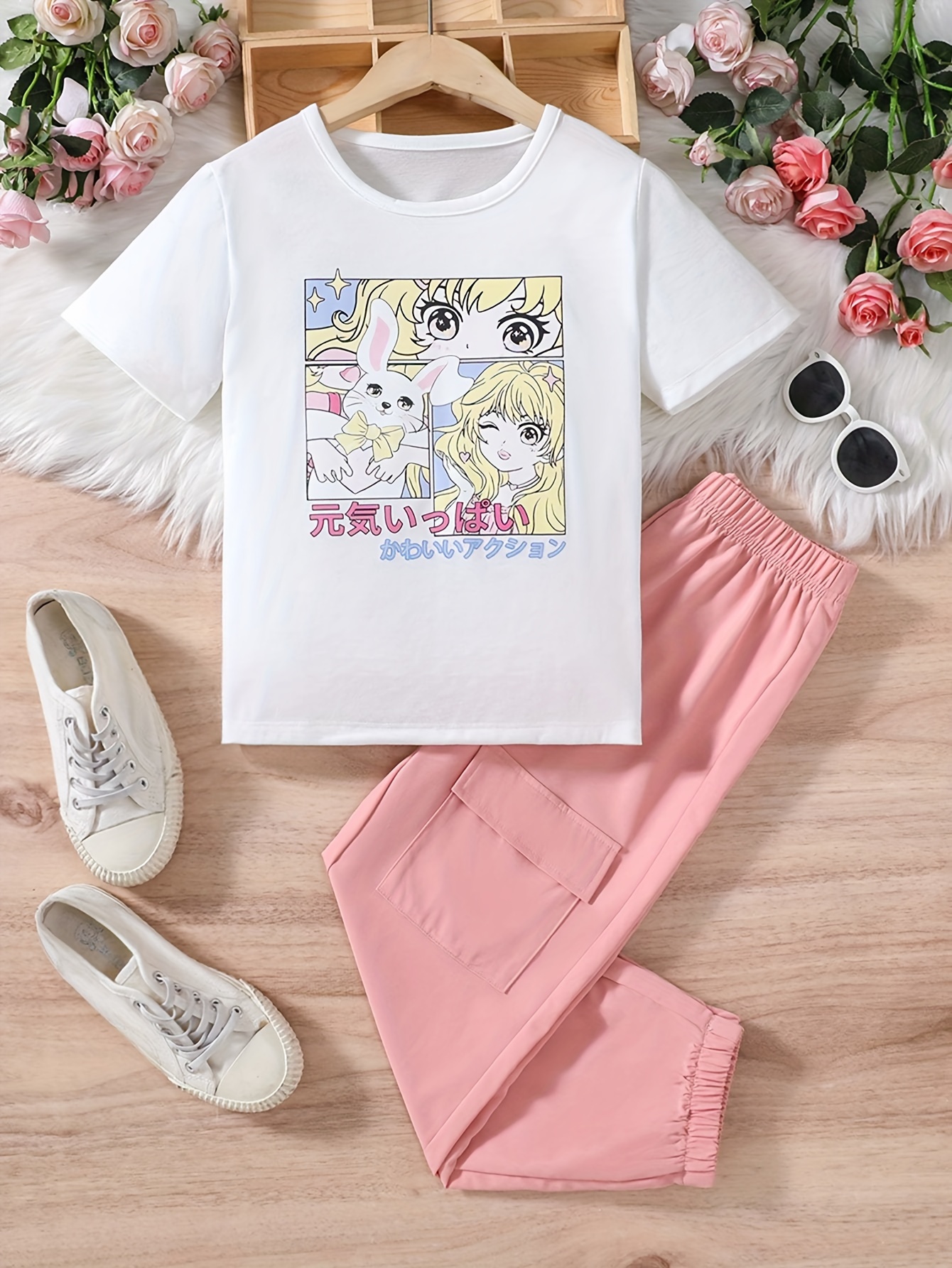 Sailor Moon Merch Women's Character Poster Raglan Jogger Pajama Set