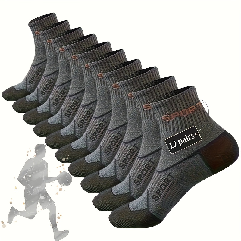 TEMU 12 Pairs Of Athletic Socks, Random Mixed Colors , Men's Socks, Women's Socks, Outdoor Socks, Casual Socks, Suitable For Spring Summer Autumn