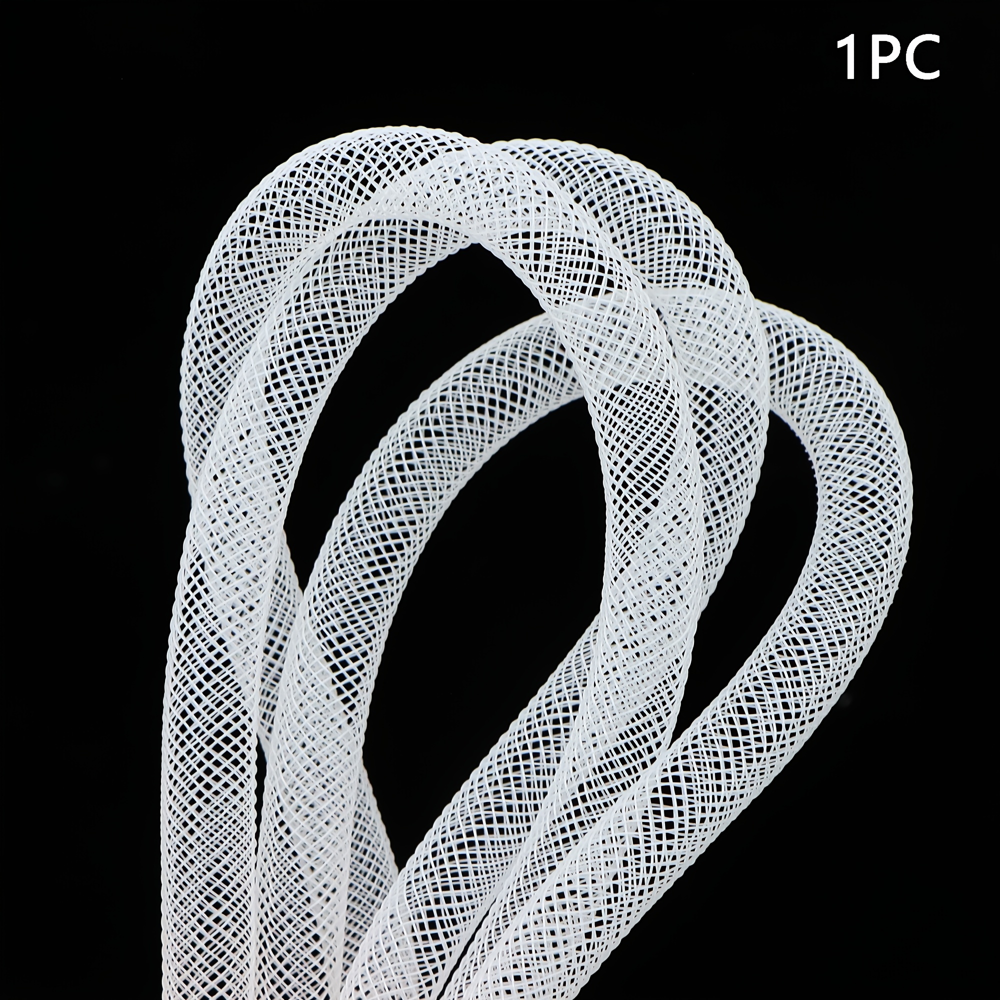 TEMU 1pc Tubo de Malla Flexible - Cinta de Material de Poliéster para Manualidades, Diseño de Cabello, Zapatos, Bolsos, Disfraces, Decoración de