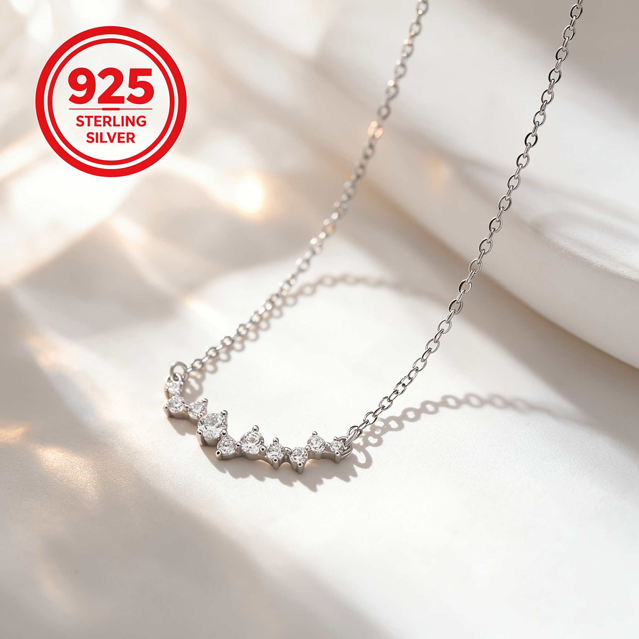 925 Silver Wisteria Flower Clavicle Chain Necklace, Gift for Couples