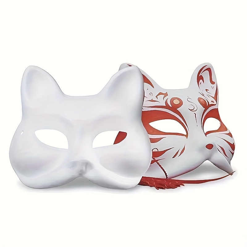 Therian Cat Masks Set Pure White Diy Customizable Perfect - Temu