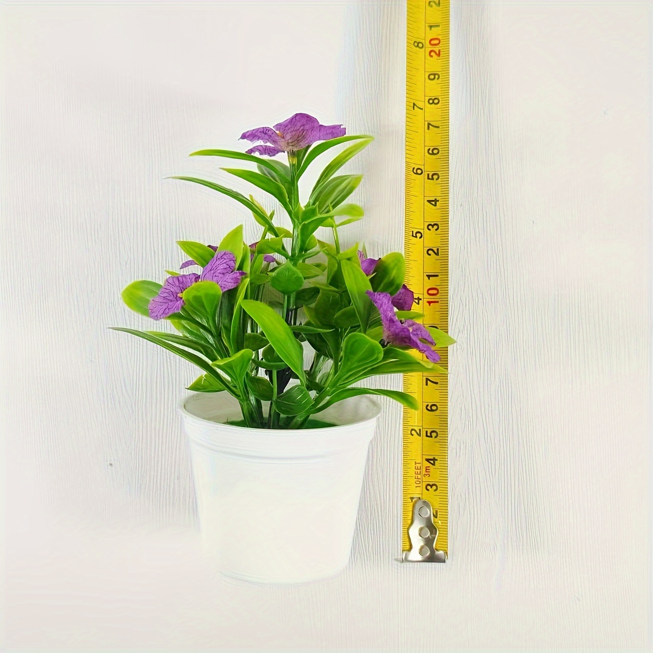 2 Pack Artificial Violet Potted Plants With Birthday Home Decor Plastic