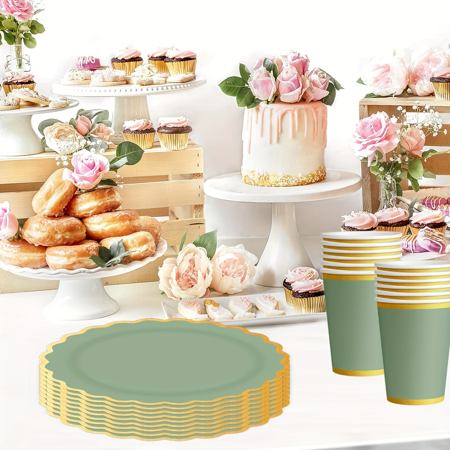 50 piezas platos desechables dorado Temu Guatemala