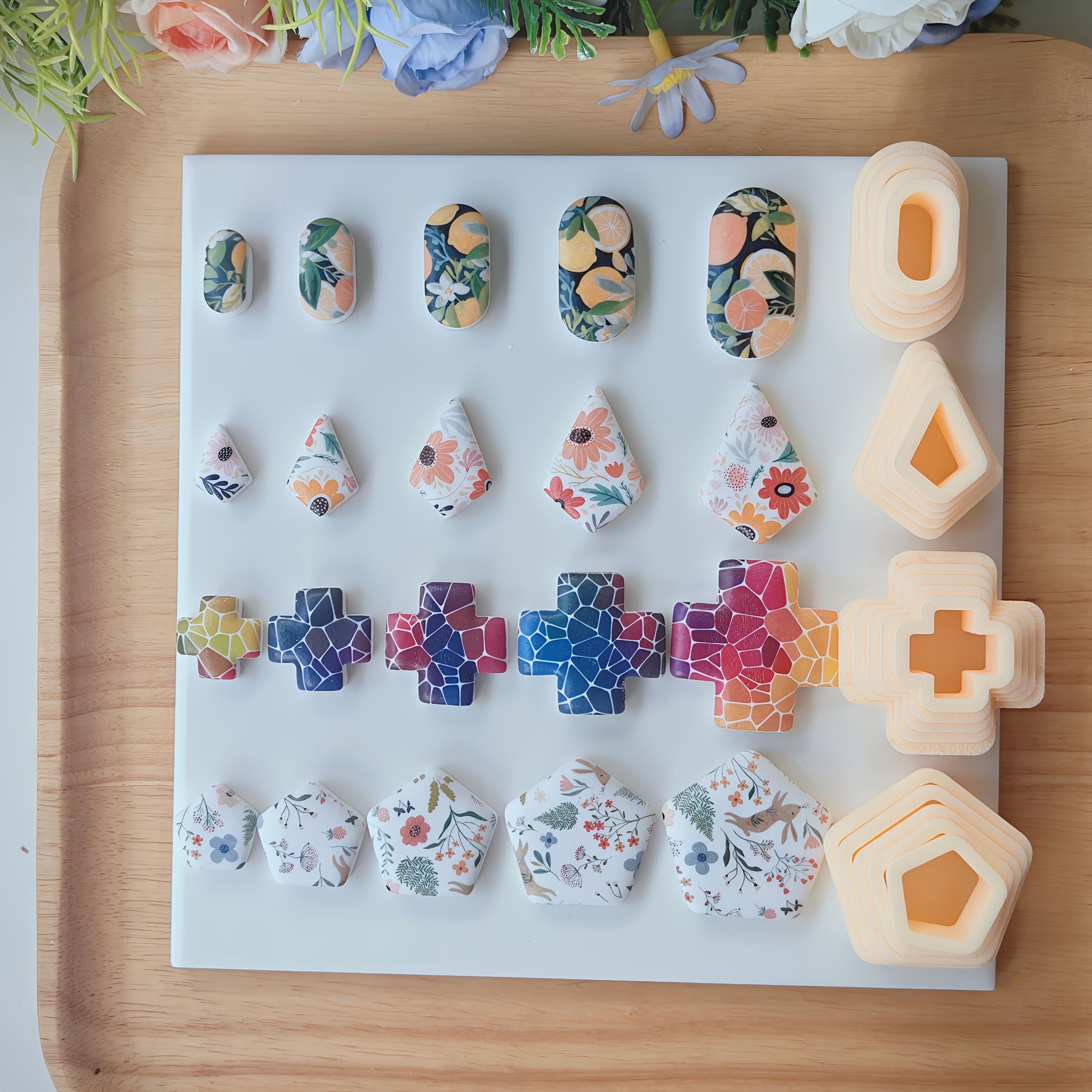 5pcs Geometric Shape Polymer Clay Cutter Set for Earring Making