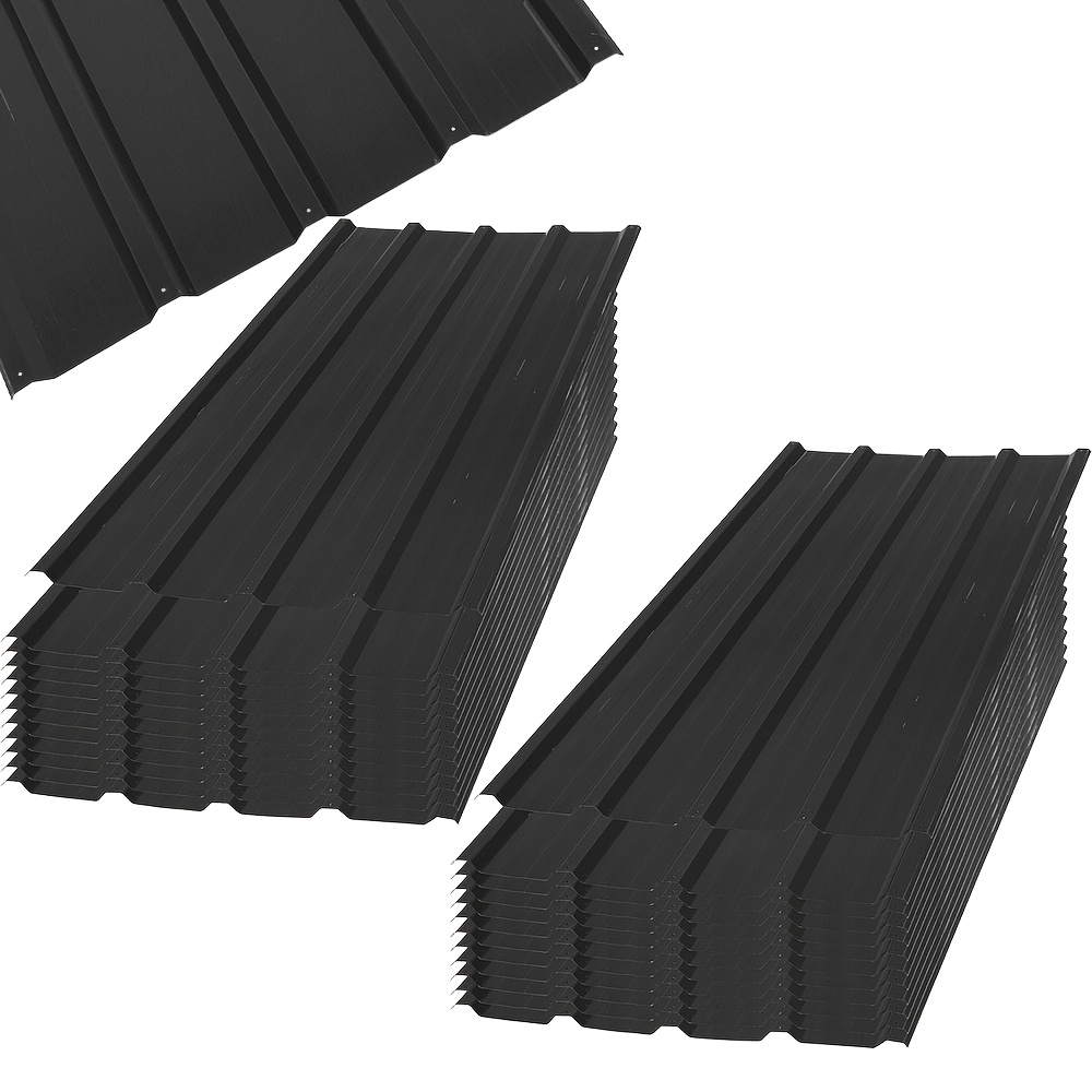 Roof Panels 12pcs, Trapezoidal Metal Sheet, 110 X Each, 5.9 M² Roof Sheet For Roofing Sheets, Garden Sheds, Tool Sheds, Temporary, Removable