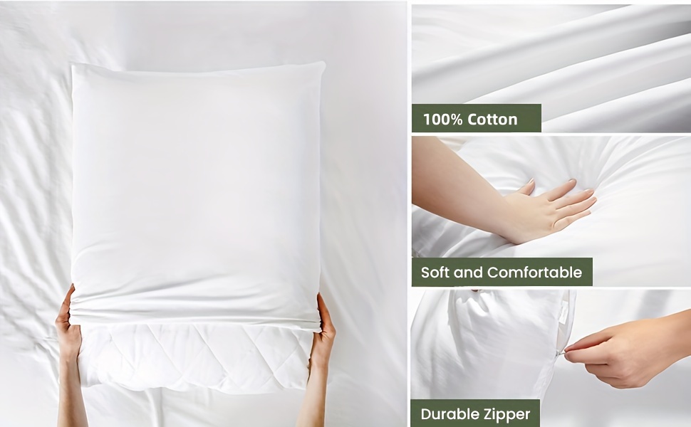 solid color pillowcase full towel cloth waterproof and stain proof pillow protector details 6