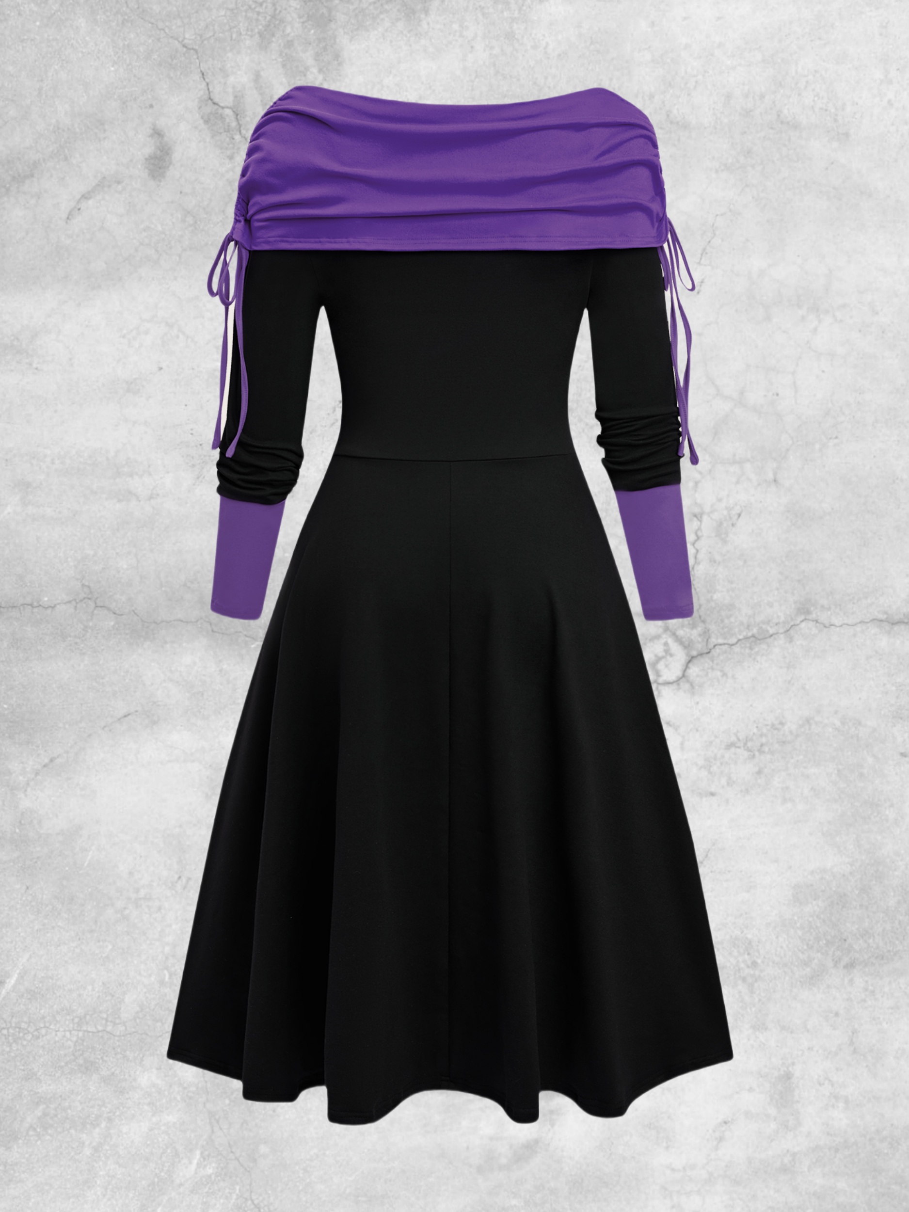 strapless open back dress Leshner Long Sleeve Mini Dress Purple main image 1
