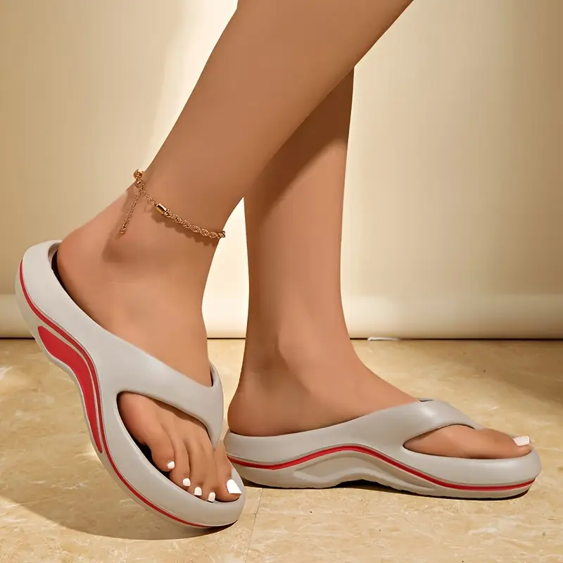 womens flip flops comfortable slip on summer slides in black and red ideal for daily wear beach and casual events casual slippers stylish sandals durable footwear Product details 7