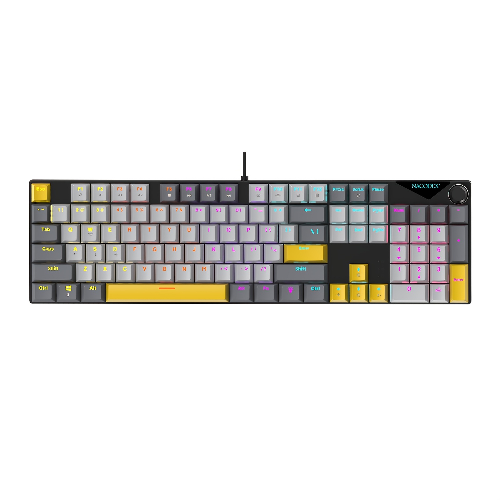 Image of Ajazz Nk104 Wired Keyboard | , Usb Powered, Includes Usb Cable And Keycap Puller