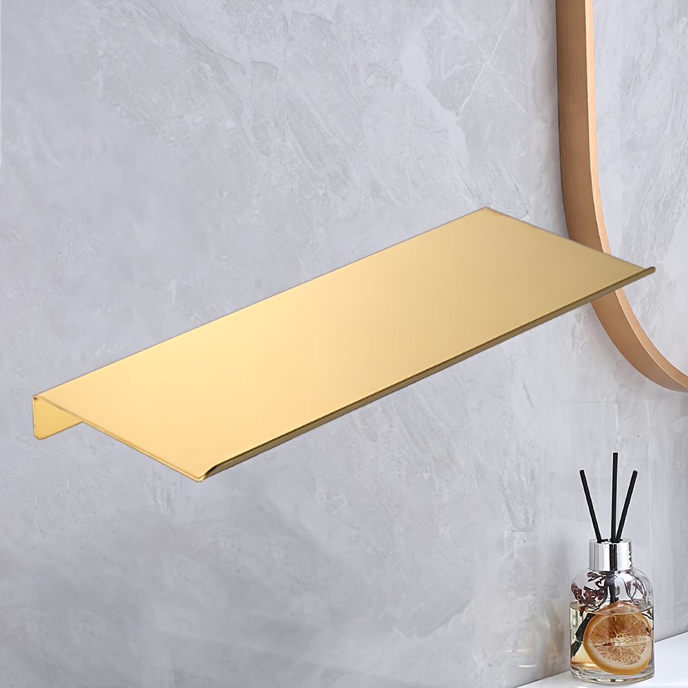 1pc Stainless Steel Golden Shelf, Shelves