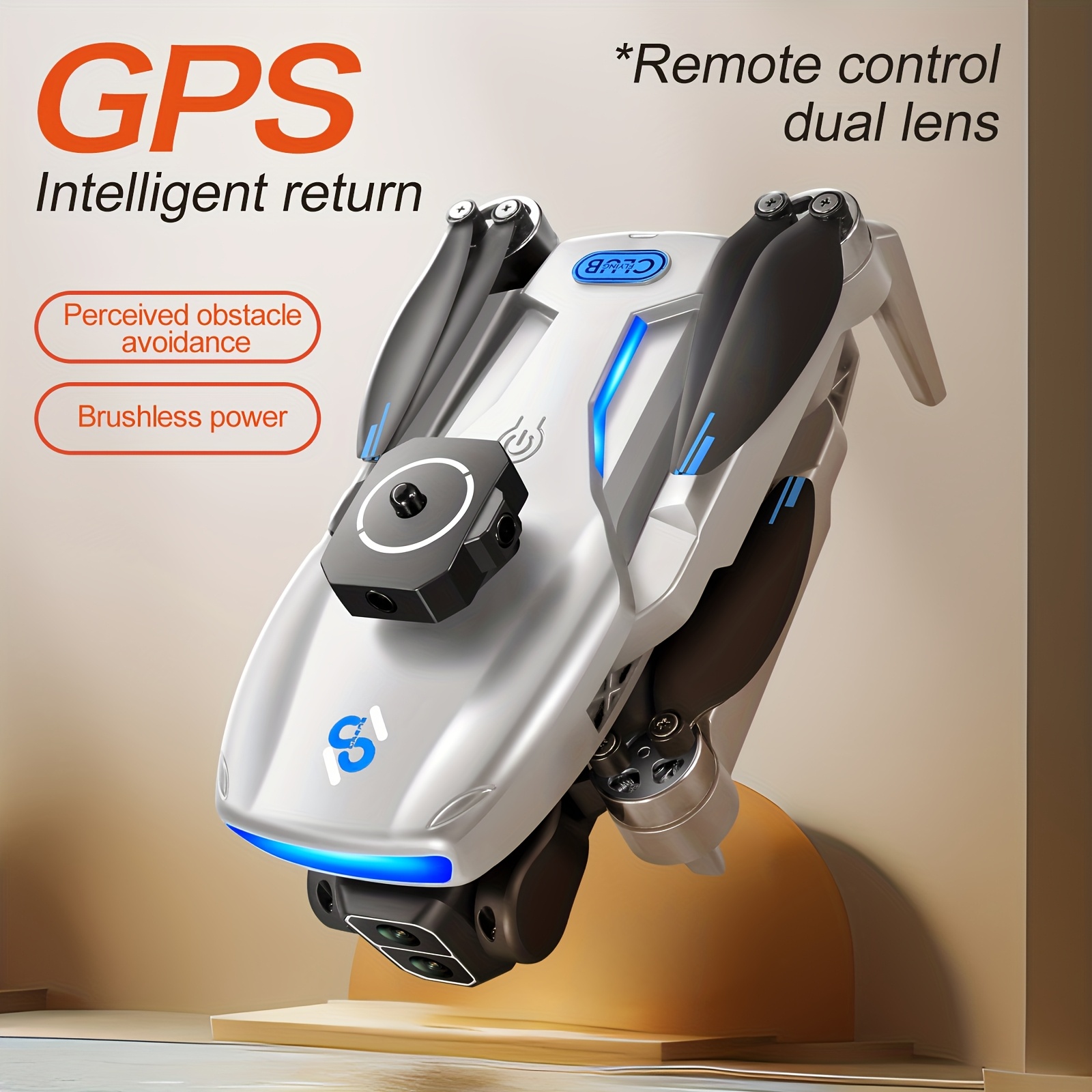 S181 Drone with GPS, Dual Cameras, Dual Battery, Optical Flow & Obstacle Avoidance - Brushless Motors, Auto Return, Easy to Operate Ideal for Christmas & Halloween Gifts Aerial Photography Enthusiast