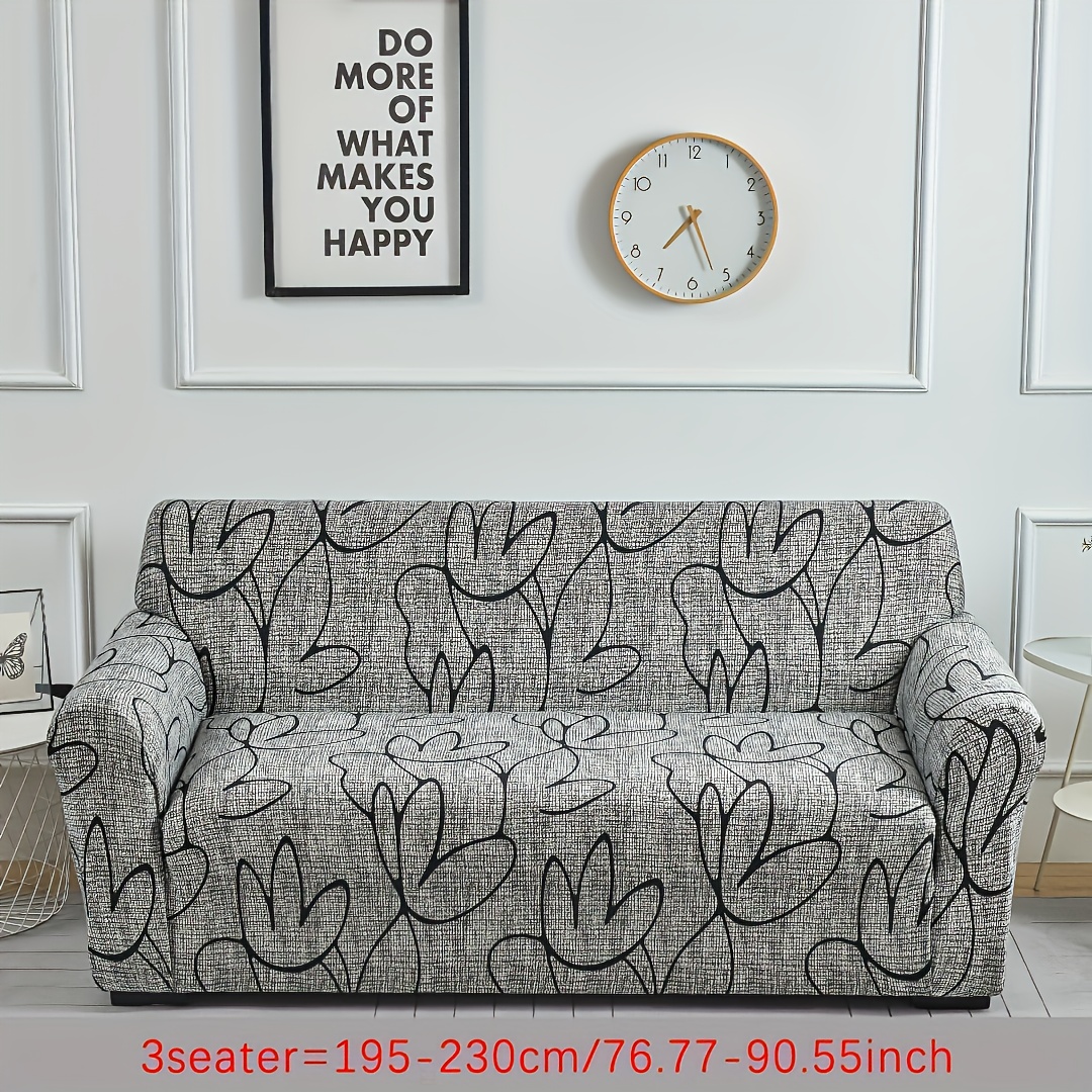 TEMU 1pc Stretch Sofa Covers Printed Couch Cover Pet Proof Sofa Covers, Washable Stretch Couch Covers With Non-slip Backing, Chair Covers Armchair