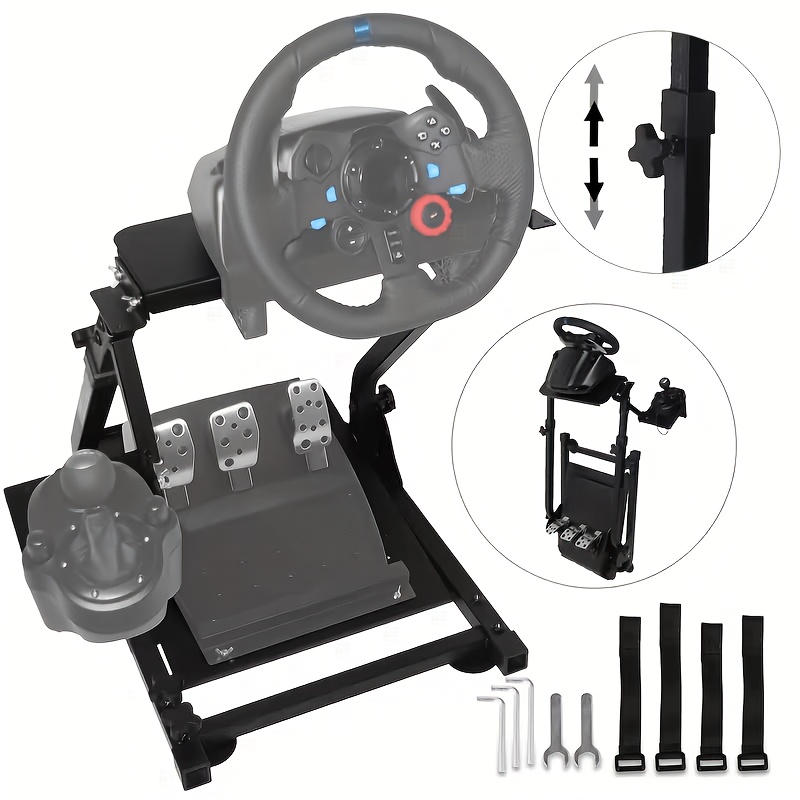 TEMU Foldable Adjustable Racing Wheel Stand, Sim Racing Cockpit For Logitech G25 G27 G29 T300rs, Wheel And Pedals Not Included