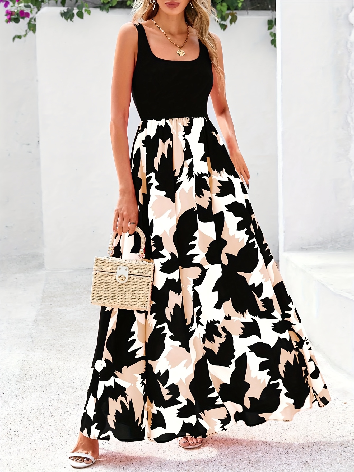 tank top flowy dress Black Flowy Tank Dress – culture canyon